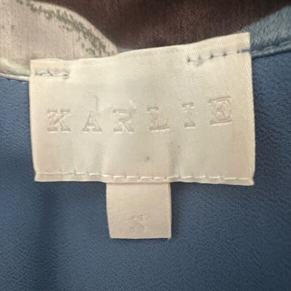 Karlie jumpsuit size 8 blue sleeveless multicolor floral spring party casual - Picture 7 of 7